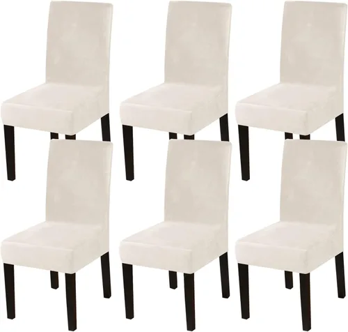 Vista 49 de Turquoize - Juego de 2 fundas elásticas para sillas de comedor, fundas lavables removibles para sillas de comedor, fundas de asiento para sillas