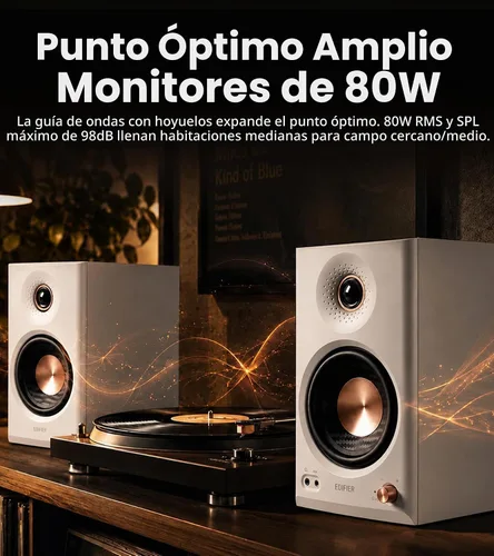 Vista 3 de Edifier MR4.5 Monitor de estudio biamplificado, altavoces de estantería RMS Blanco