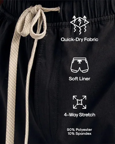 Vista 7 de True Classic Novedosos pantalones cortos para hombre, pantalones cortos de Negro