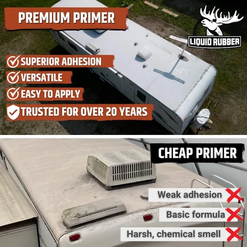 Vista 3 de Liquid Rubber Imprimación EPDM y TPO: capa base de alto rendimiento para protección de techo de RV, cámper y remolque, 1 cuarto de galón