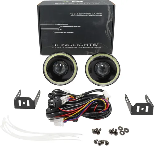 Vista 5 de Kit de luz de conducción de ojo de ángel con halo LED blanco compatible con Ford Mustang Shelby GT500 2005-2014