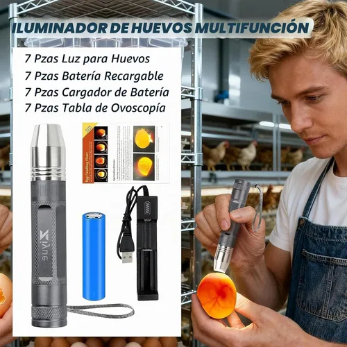 Vista 3 de Probador de velas de huevos USB recargable con luz de vela de huevo Gris
