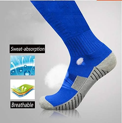 Vista 3 de Calcetines de fútbol de 312 pares de calcetines de fútbol transpirables hasta la rodilla para hombres, jóvenes y niños