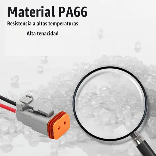 Vista 3 de Conector de cable eléctrico de 2 pines, 7.9 pulgadas, 16 AWG, macho hembra, impermeable, enchufe de desconexión rápida para automóvil, camión