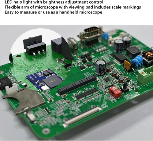 Vista 5 de Microscopio digital, microscopio USB de 50 a 1000x con soporte - 640 x 480 de mano USB HD microscopio cámara compatible con teléfono móvil Pad PC