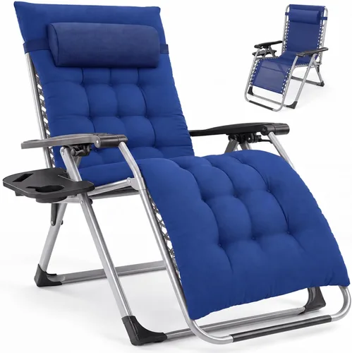 Vista 12 de NEWBULIG Silla de gravedad cero, reclinable plegable para patio con Oscuro