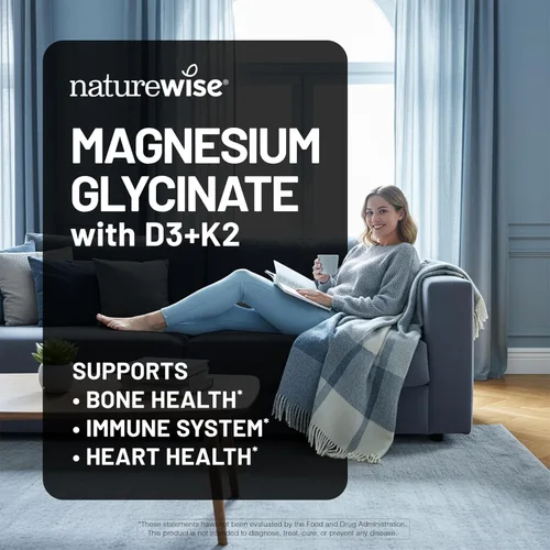 Vista 6 de NatureWise Suplemento de mio-inositol y D-quiro inositol para mujeres, proporción ideal de 40:1 [suministro de 30 días] + glicinato de magnesio 550