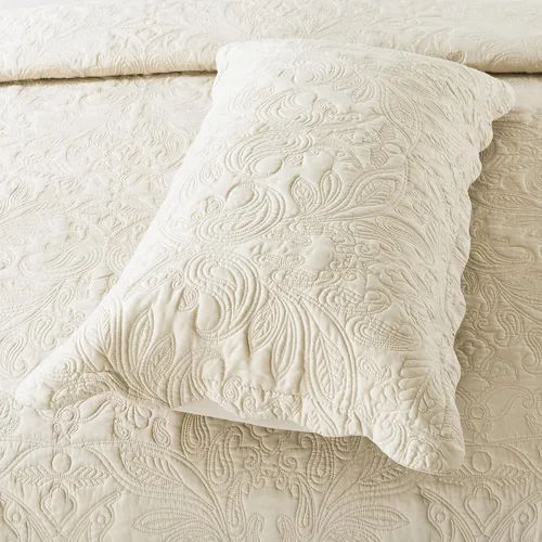 Vista 6 de HoneiLife - Juego de colcha de tamaño Queen, juego de ropa de cama bordada de microfibra de 3 piezas, colcha reversible, ligera, patrón de estampado
