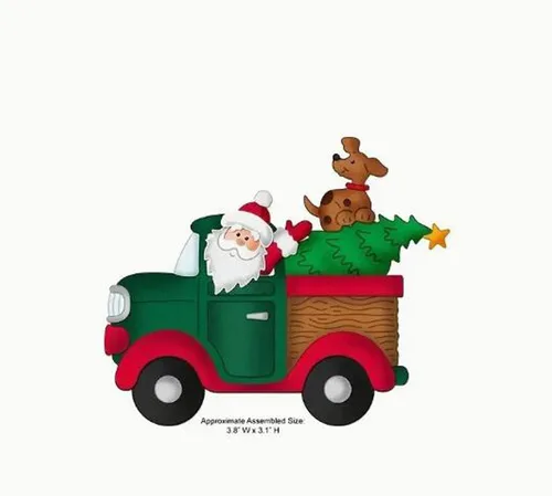 Vista 6 de Troqueles de metal con diseño de árbol de Papá Noel para automóvil, diseño de copos de nieve de Navidad, plantillas cortadas para manualidades