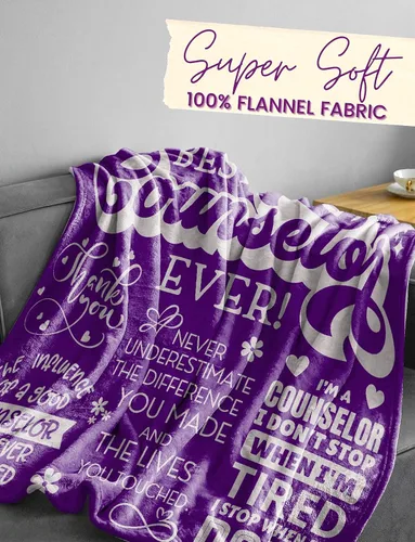 Vista 3 de Huglanket Regalos de consejero, mantas de franela de felpa para cama (50 x 65 pulgadas), regalos de agradecimiento para mujeres en cumpleaños