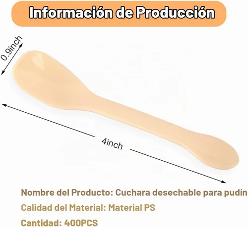 Vista 2 de 400 cucharas de postre desechables para degustación, mini cucharas de plástico para muestras de helado para tazas de postre en miniatura, muestreo