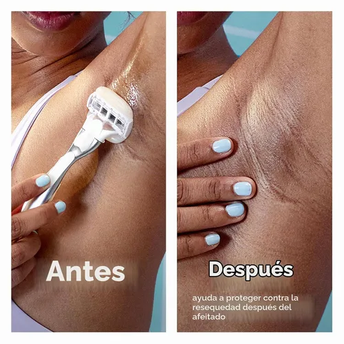 Vista 6 de Venus MoistureGlide - Cuchillas de afeitar para mujer, con barras de gel de afeitado integradas, 6 repuestos de cuchillas de afeitar