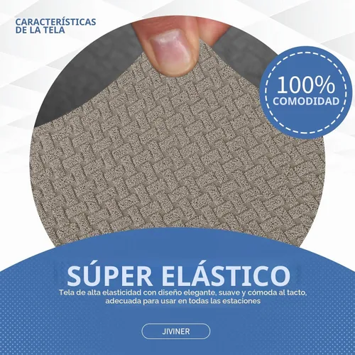 Vista 5 de JIVINER Fundas de sofá de 3 piezas para sofá de 2 cojines, funda elástica para sofá con 2 fundas de cojín de asiento extra grandes, fundas gruesas