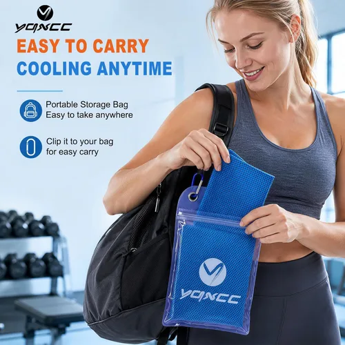 Vista 6 de YQXCC Paquete de 4 toallas refrescantes, 40 x 12 pulgadas, toalla de cuello frío hielo, microfibra suave y transpirable para gimnasio, yoga, golf