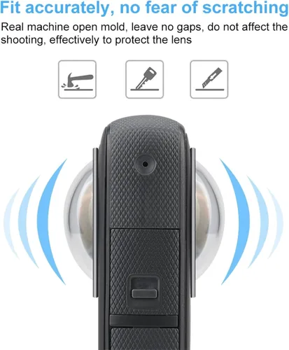 Vista 4 de Puluz Compatible con Insta360 One X2 Sticky Lens Guards PC Funda protectora para Insta 360 One X2 impermeable 360 Accesorios de cámara de acción