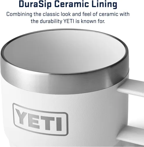Vista 3 de YETI Rambler - Taza apilable de 6 oz, de acero inoxidable, aislada al vacío para espresso/café, paquete de 2 Blanco