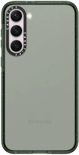 Vista 132 de CASETiFY Funda de impacto para Galaxy S22+ - Adhesivo Aries Moross, color negro transparente