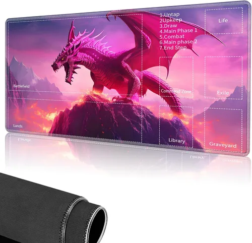 Vista 20 de Tapete de juego para MTG, tapete de juego de cartas cosido con zona mágica para juegos de cartas MTG, (17.4 x 13.8 pulgadas), tapete de juego