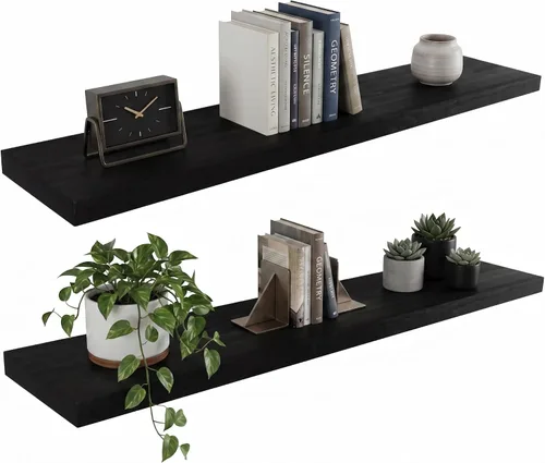 Vista 18 de joelsantiques Estantes flotantes de madera de 24 pulgadas para pared, 24 x Beige