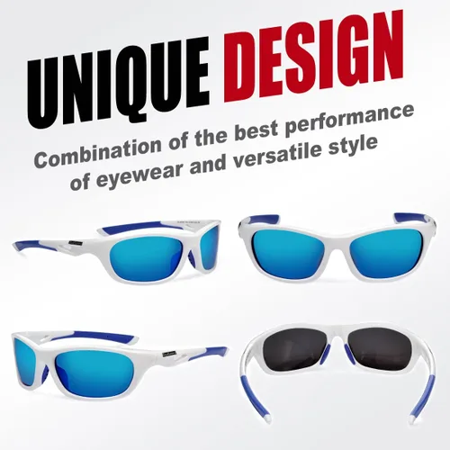 Vista 2 de Duduma Gafas de sol deportivas polarizadas para hombres y mujeres, béisbol, correr, ciclismo, pesca, conducción, golf, marco irrompible, Du646