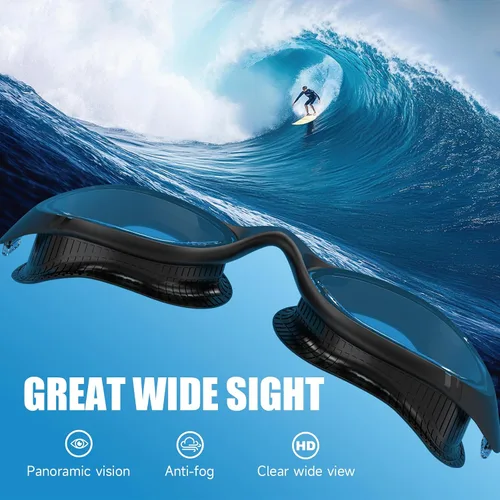 Vista 3 de VegoVia Gafas de natación para adultos para hombres y mujeres, gafas de natación para piscina, antiniebla/UV, gafas de natación con estuche