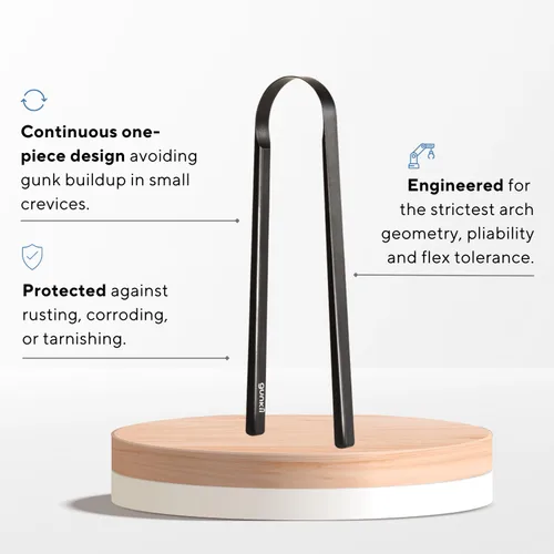 Vista 3 de Raspador de lengua, limpiador de lengua para adultos y niños, combate el mal aliento, raspador de lengua de metal, ideal para cuidado bucal, higiene
