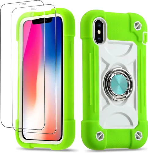 Vista 31 de Funda para iPhone Se3/iPhone Se2, iPhone 6/6S, iPhone 7/iPhone 8 de 4.7 pulgadas con soporte de anillo, con 2 protectores de pantalla resistentes