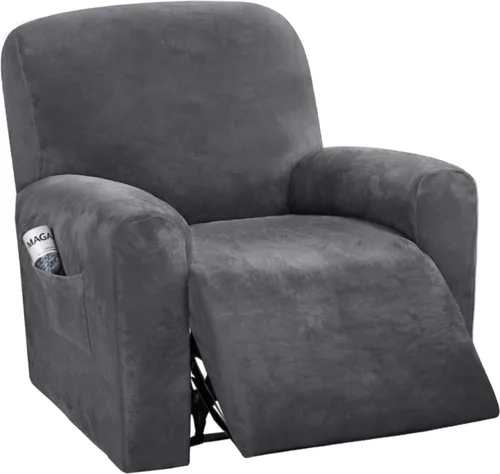 Vista 14 de H.VERSAILTEX Fundas elásticas de terciopelo para sillón reclinable, 6 piezas, fundas para loveseat reclinable de 2 cojines, fundas para sofá