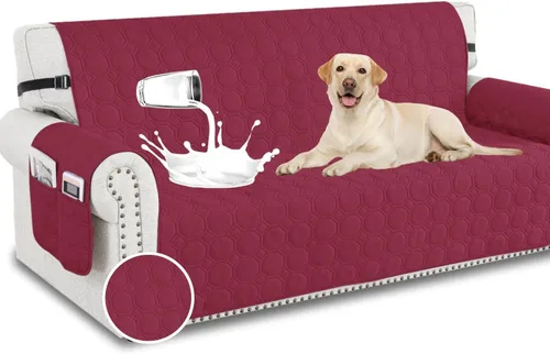 Vista 13 de XINEAGE - Funda 100% impermeable para silla y sofá para mascotas, funda antideslizante para sofá lavable, funda para silla con 1 cojín, protector