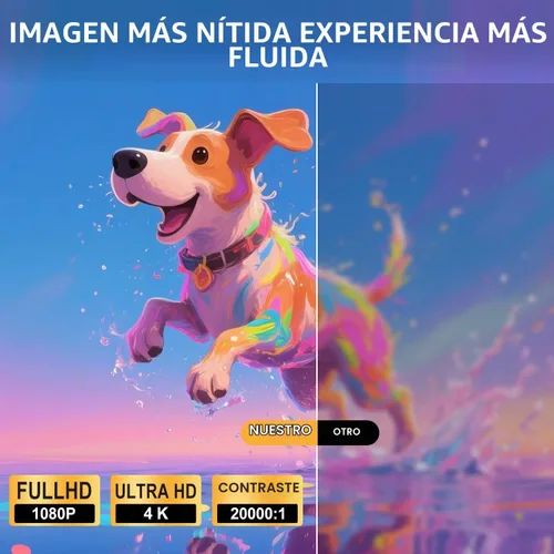 Vista 4 de Mini proyector con WiFi y Bluetooth - Proyector portátil al aire libre para cine en casa, compatible con HDMI/USB, ideal para películas
