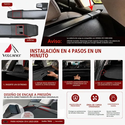 Vista 6 de Cubierta de carga para accesorios Honda CRV 2026 2023-2025