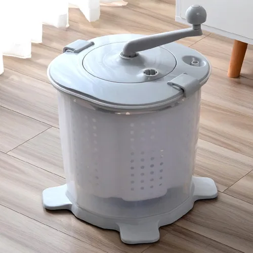 Vista 7 de Lavadora de manivela, lavadora manual no eléctrica con cesta desmontable y velocidad de giro de 1200 rpm, arandelas portátiles para camping