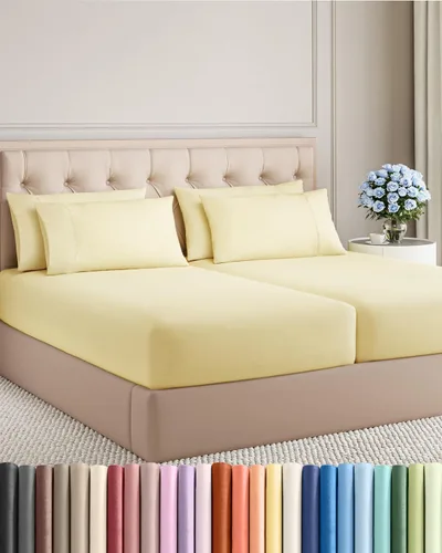Vista 216 de Juego de sábanas Twin de 4 piezas - Cómodo, transpirable y refrescante - Juego de ropa de cama de lujo de hotel ultrasuave con bolsillos profundos