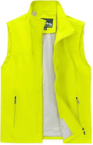 Vista 13 de Chalecos para hombre, a prueba de viento, ligero, softshell sin mangas Negro