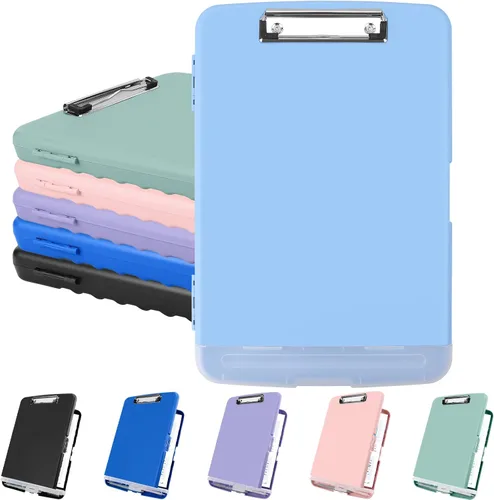 Vista 10 de Meiikun Portapapeles con Almacenamiento, Portapapeles de Plástico 8.5x11 con Soporte para Bolígrafo, Portapapeles de Enfermería de Alta Capacidad