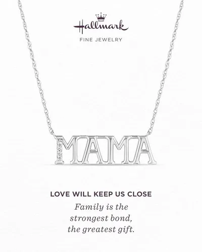Vista 3 de Love Will Keep Us Close MAMA - Collar con colgante en plata de ley con diamantes, Metal, diamante blanco