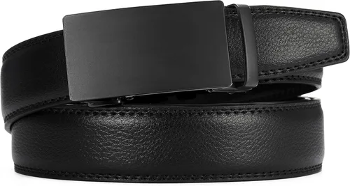Vista 5 de CHAOREN - Cinturón para hombre - Cinturón de trinquete de cuero de 1 3/8 pulgadas para pantalones de vestir - Cinturón micro ajustable que se adapta