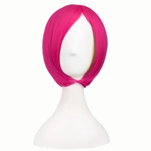 Vista 10 de Peluca corta recta de Cosplay, disfraz, fiesta, MapofBeauty , Negro