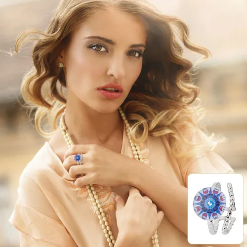 Vista 6 de UNICRAFTALE 8 piezas de componentes de anillo abierto de acero inoxidable de 2 colores con anillos ovalados, chapados en oro, ajustables para hacer