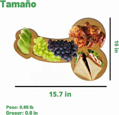 Vista 3 de Juego de tablas de queso de bambú, plato de carne y queso, bandeja de bambú para servir, regalos únicos de inauguración de la casa, día del padre
