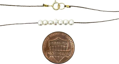Vista 4 de Seven Cultured Freshwater Pearl Silk String Wish Necklace