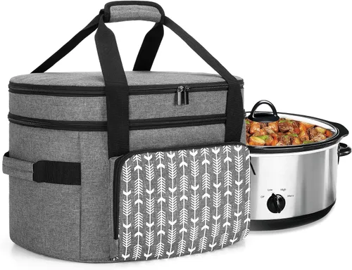 Vista 9 de Yarwo Bolsa de viaje para olla de cocción lenta mejorada 2026 con tabla inferior compatible con Crock-Pot y Hamilton Beach de 6, 7, 8 cuartos