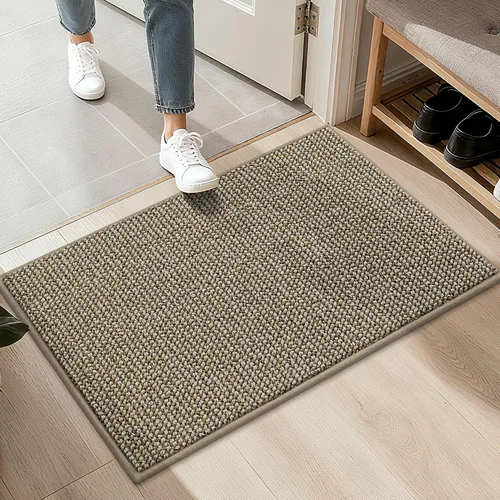 Vista 52 de BEQHAUSE Alfombra de Entrada de 20"x32" Tapete Interior para Puerta Antideslizante Lavable, Alfombras de Pasillo Absorbentes y Resistentes a Manchas