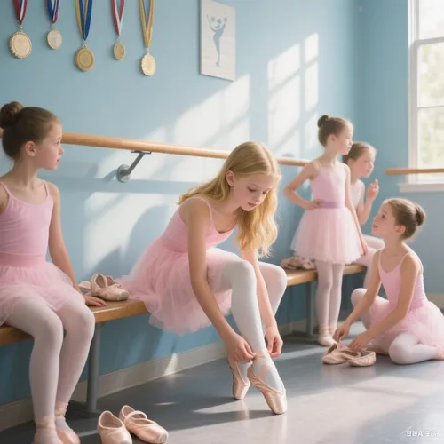 Vista 7 de DoGeek Satin Pointe Shoes for Girls Kids Woman Ribbon Ballet Pointe Shoes with Toe Pads for School or Home