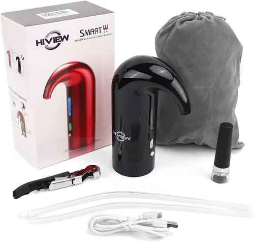 Vista 6 de Aireador de vino eléctrico, dispensador de vino, vertedor de vino con aireación y decantación, accesorios para vino tinto y blanco, regalos de vino