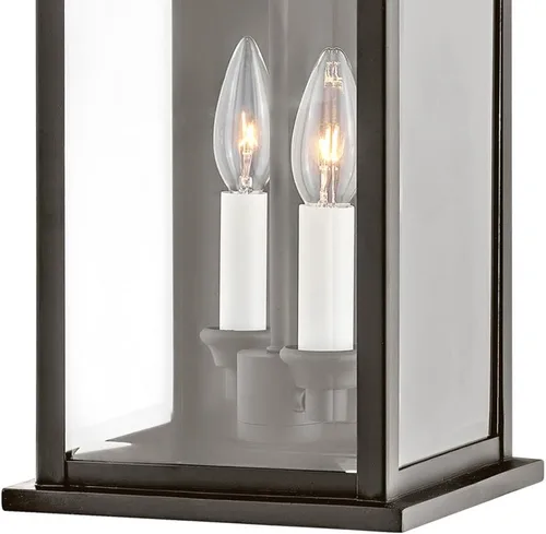 Vista 4 de Hinkley Weymouth Collection - Farol pequeño de pared para exteriores, dos luces, bronce aceitado