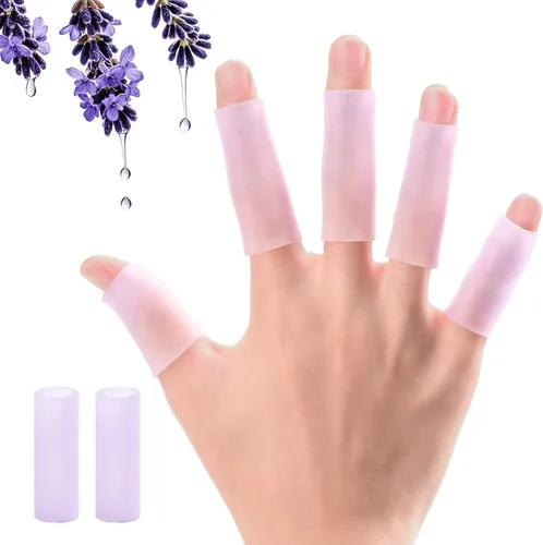 Vista 9 de Kimihome 20 unidades de fundas de dedo de gel con protector - Fundas de dedos de silicona con extracto de aloe vera - Fundas de dedo de gel