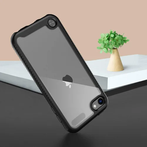 Vista 3 de ULAK Funda para iPod Touch 7ª generación con protector de pantalla HD 2, color negro Resistente a prueba de golpes 2 en 1 cubierta trasera