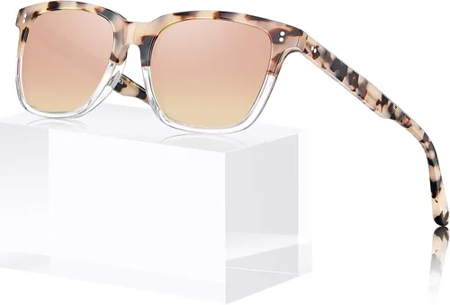 Vista 89 de Carfia Chic - Lentes de sol polarizados para mujer, protección UV400, marco de acetato pulido a mano