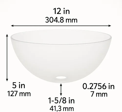 Vista 14 de LIGHTACCENTS Reemplazo de pantalla de lámpara de vidrio para lámpara de pie, vidrio esmerilado, 12 pulgadas de diámetro, apertura de 1.72 pulgadas